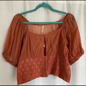 NWT Free People Lace Mesh Top
